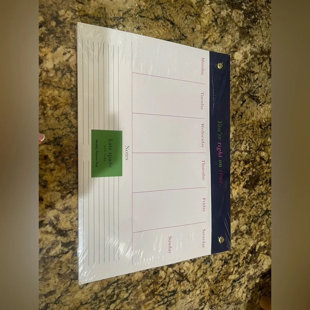 Kate Spade weekly planner pad - You’re Right on Time - 52 pages - sealed NEW!